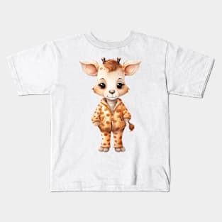 Giraffe Wearing Pajamas Kids T-Shirt